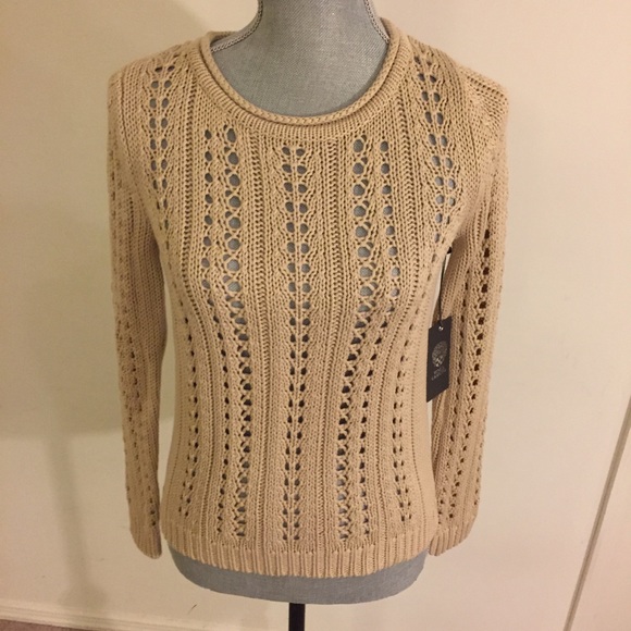 VINCE CAMUTO Tiramisu Open Cable Knit Sweater (XS) - Picture 6 of 8